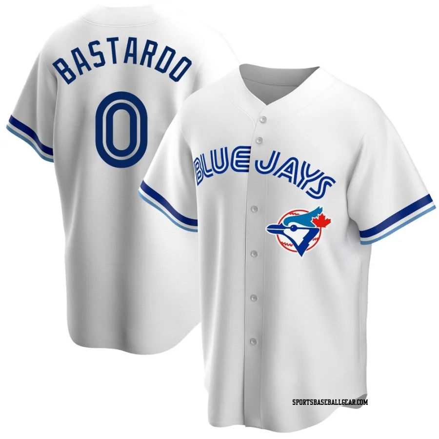 Angel Bastardo Men's Toronto Blue Jays White Replica Home Cooperstown Collection Jersey