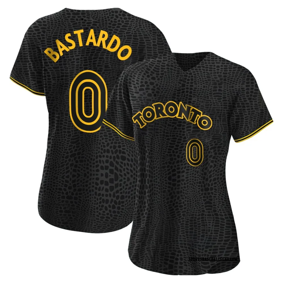 Angel Bastardo Women's Toronto Blue Jays Black Authentic Snake Skin City Jersey