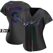 Angel Bastardo Women's Toronto Blue Jays Black Holographic Replica Alternate Jersey