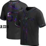 Angel Chivilli Men's Colorado Rockies Black Holographic Replica Alternate Jersey