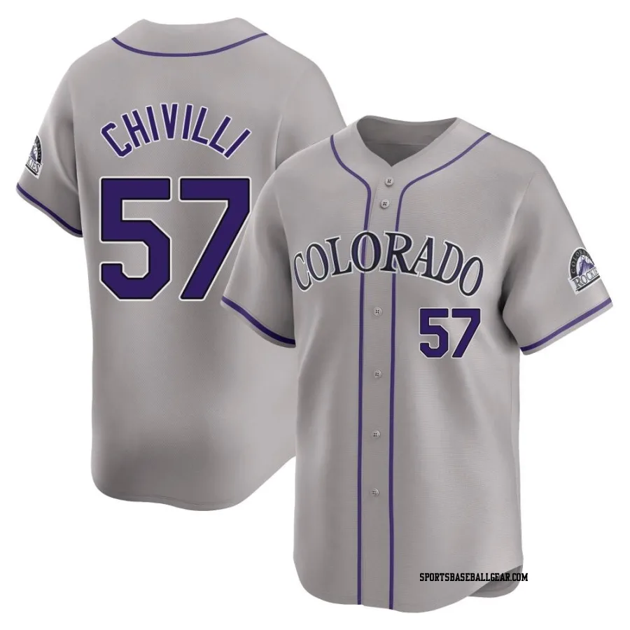 Angel Chivilli Men's Colorado Rockies Gray Limited Road Jersey