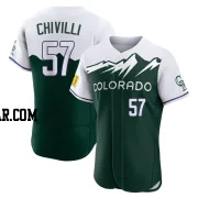 Angel Chivilli Men's Colorado Rockies Green Authentic 2022 City Connect Jersey