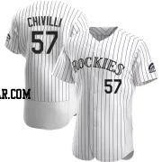 Angel Chivilli Men's Colorado Rockies White Authentic Home Jersey