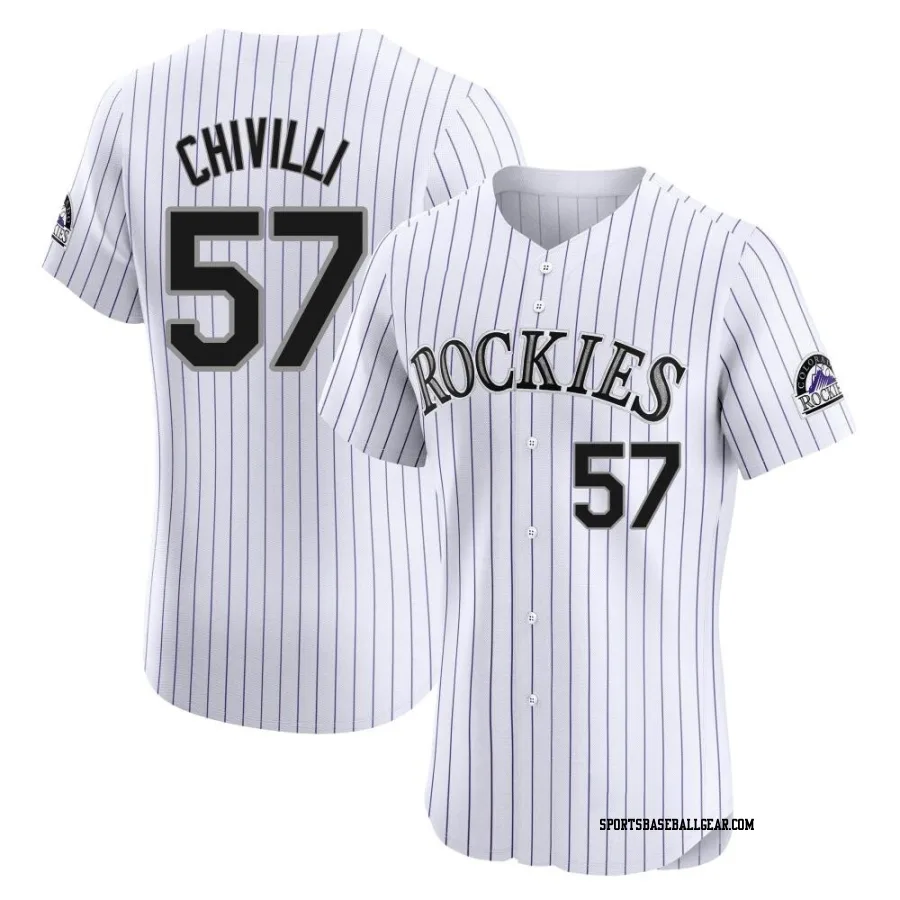 Angel Chivilli Men's Colorado Rockies White Elite Home Jersey