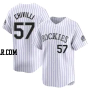 Angel Chivilli Men's Colorado Rockies White Limited Home Jersey