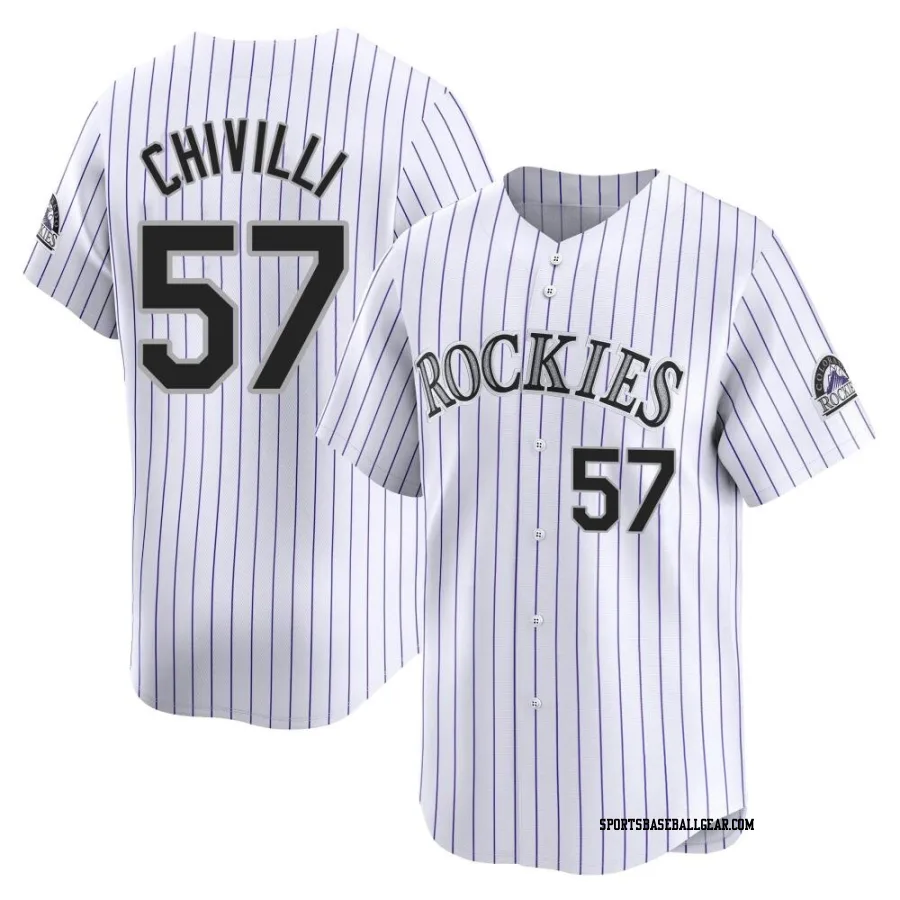 Angel Chivilli Men's Colorado Rockies White Limited Home Jersey