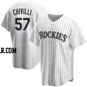 Angel Chivilli Men's Colorado Rockies White Replica Home Jersey