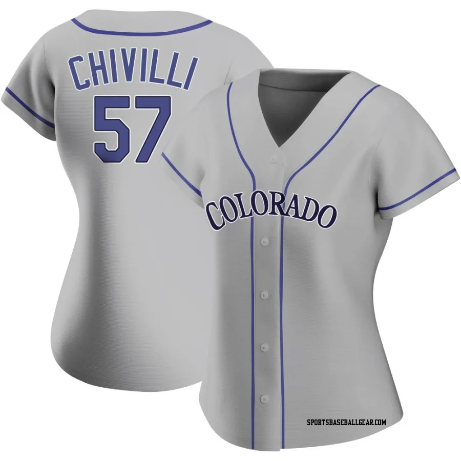 Angel Chivilli Women's Colorado Rockies Gray Replica Road Jersey