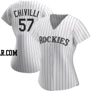 Angel Chivilli Women's Colorado Rockies White Authentic Home Jersey