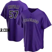 Angel Chivilli Youth Colorado Rockies Purple Replica Alternate Jersey