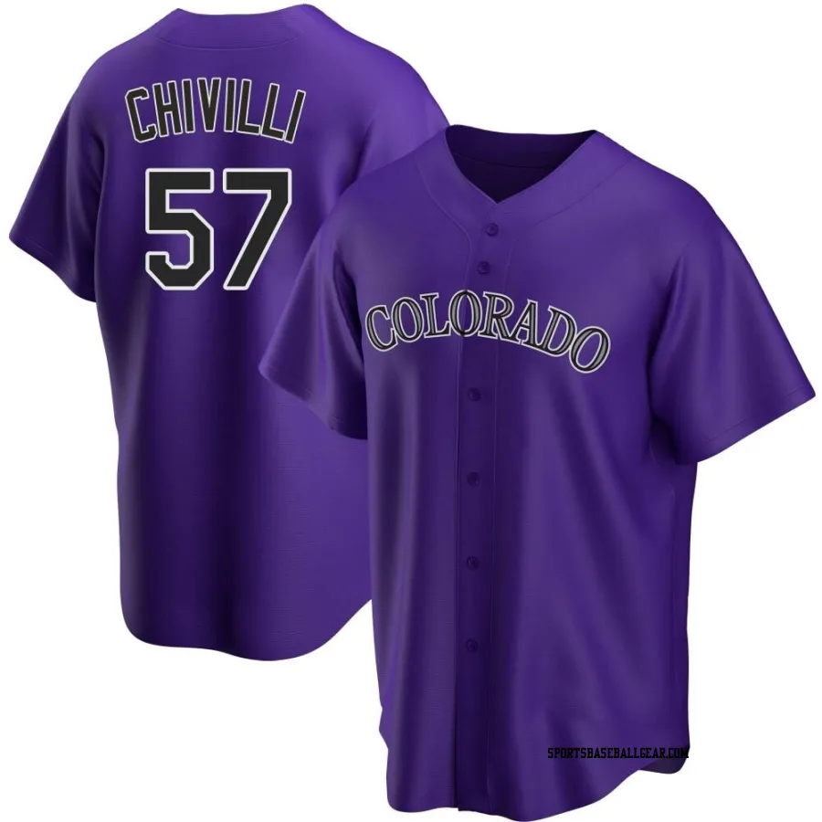 Angel Chivilli Youth Colorado Rockies Purple Replica Alternate Jersey