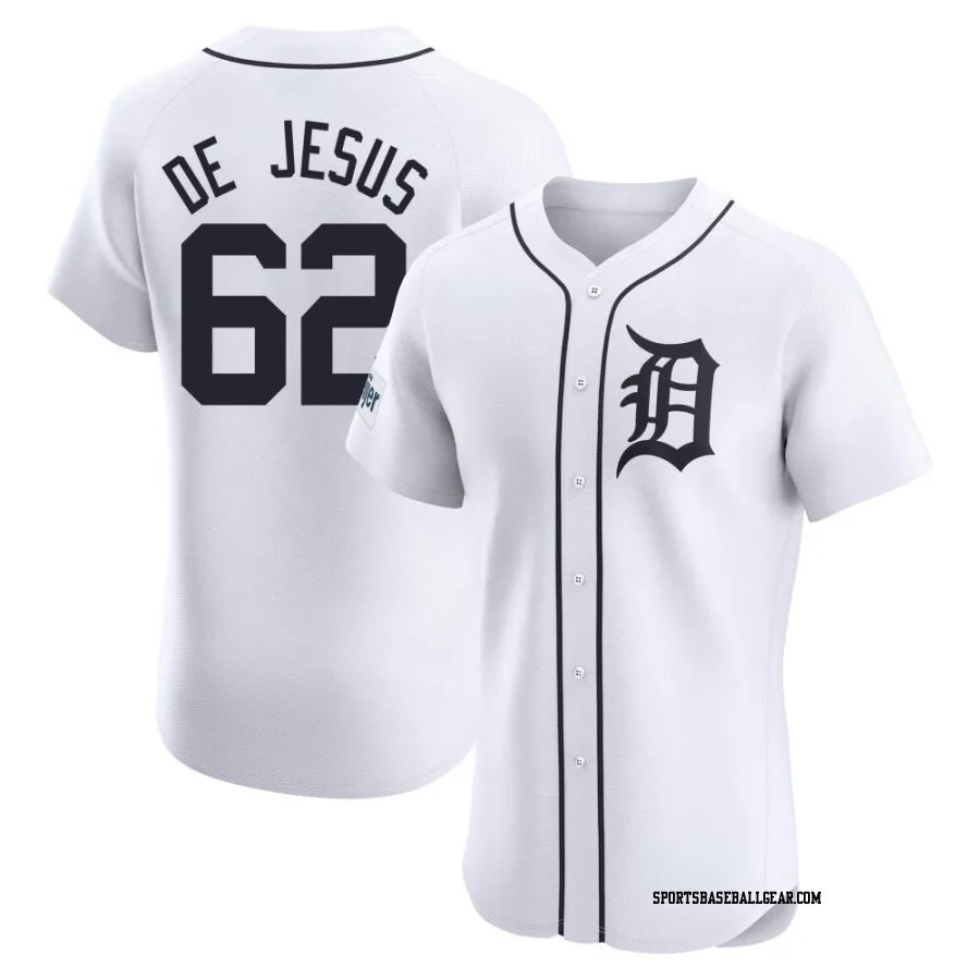 Angel De Jesus Men's Detroit Tigers White Elite Home Patch Jersey