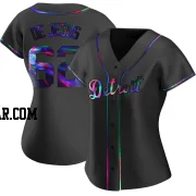 Angel De Jesus Women's Detroit Tigers Black Holographic Replica Alternate Jersey