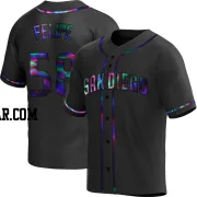 Angel Felipe Men's San Diego Padres Black Holographic Replica Alternate Jersey