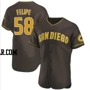 Angel Felipe Men's San Diego Padres Brown Authentic Road Jersey