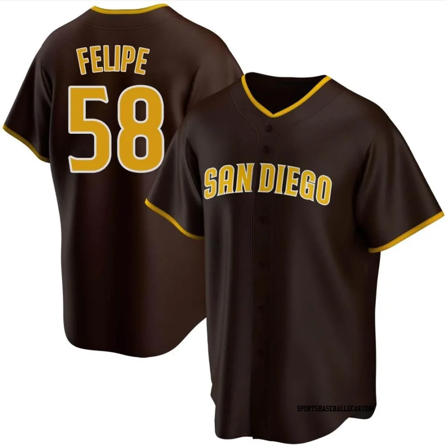 Angel Felipe Men's San Diego Padres Brown Replica Road Jersey