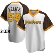 Angel Felipe Men's San Diego Padres White Replica Home Cooperstown Collection Jersey