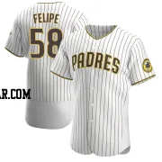 Angel Felipe Men's San Diego Padres White/Brown Authentic Home Jersey