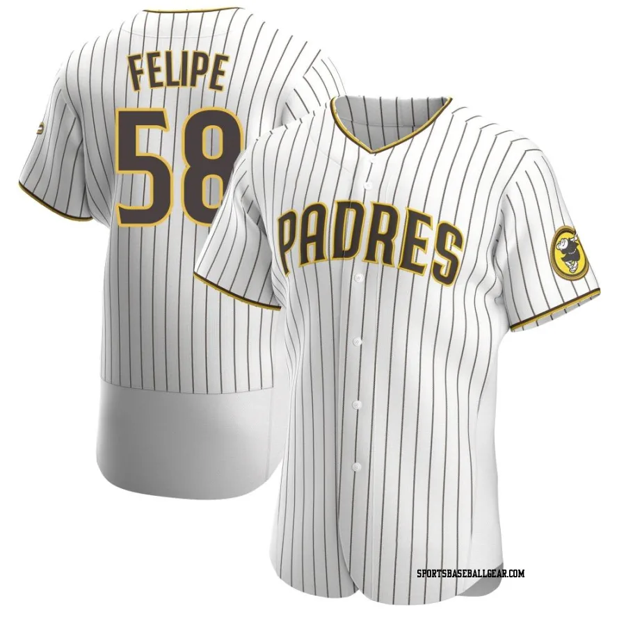 Angel Felipe Men's San Diego Padres White/Brown Authentic Home Jersey