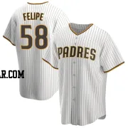 Angel Felipe Men's San Diego Padres White/Brown Replica Home Jersey