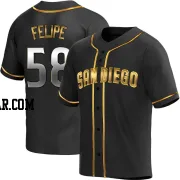 Angel Felipe Youth San Diego Padres Black Golden Replica Alternate Jersey