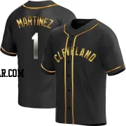 Angel Martinez Men's Cleveland Guardians Black Golden Replica Alternate Jersey