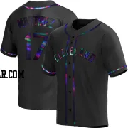 Angel Martinez Men's Cleveland Guardians Black Holographic Replica Alternate Jersey