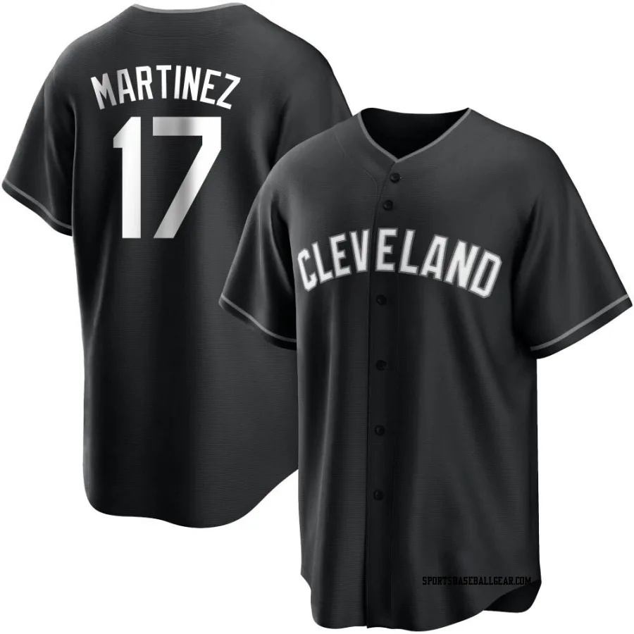 Angel Martinez Men's Cleveland Guardians Black/White Replica Jersey