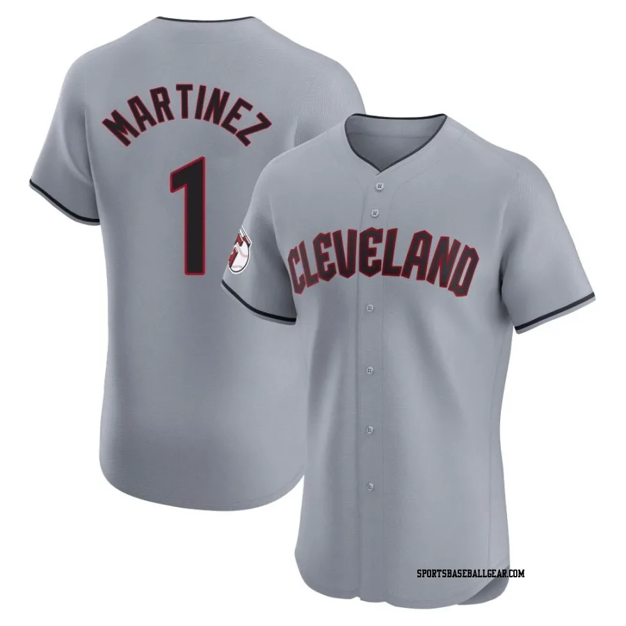 Angel Martinez Men's Cleveland Guardians Gray Elite Road Jersey