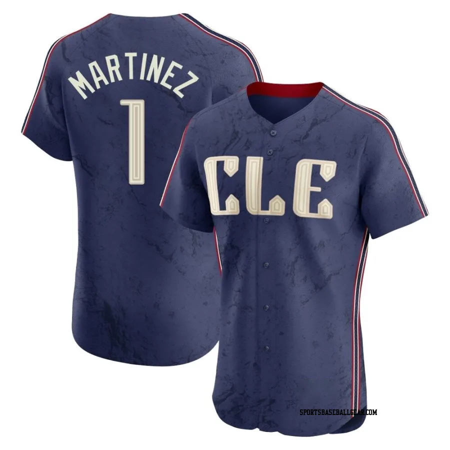 Angel Martinez Men's Cleveland Guardians Navy Elite 2024 City Connect Jersey