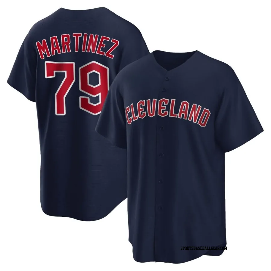 Angel Martinez Men's Cleveland Guardians Navy Replica Alternate Jersey