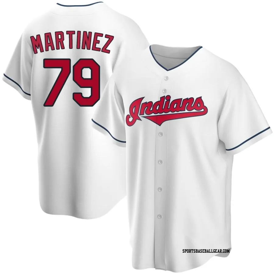 Angel Martinez Men's Cleveland Guardians White Replica Home Jersey