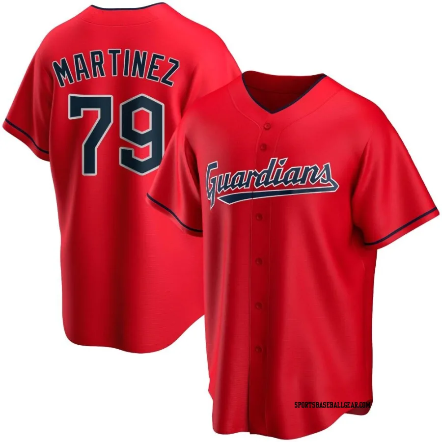 Angel Martinez Youth Cleveland Guardians Red Replica Alternate Jersey