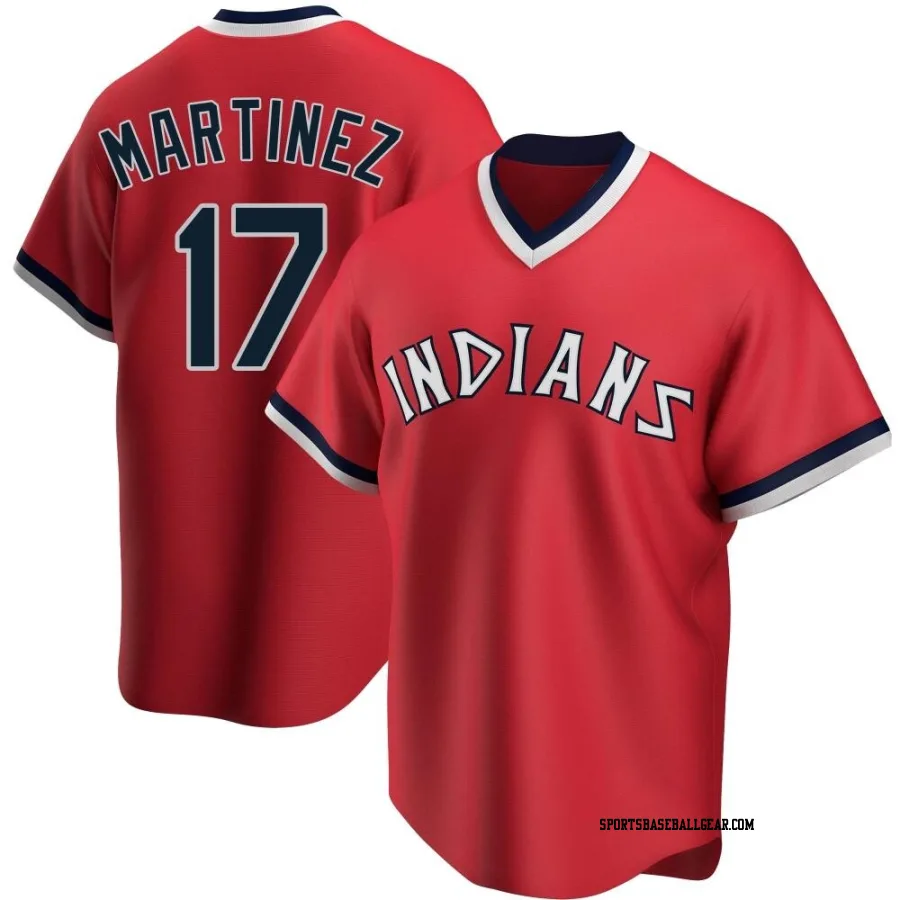 Angel Martinez Youth Cleveland Guardians Red Replica Road Cooperstown Collection Jersey