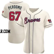 Angel Perdomo Men's Atlanta Braves Cream Authentic Alternate Jersey