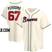 Angel Perdomo Men's Atlanta Braves Cream Replica Alternate Jersey