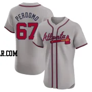 Angel Perdomo Men's Atlanta Braves Gray Elite Road Jersey