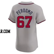 Angel Perdomo Men's Atlanta Braves Gray Elite Road Jersey