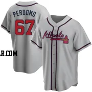 Angel Perdomo Men's Atlanta Braves Gray Replica Road Jersey