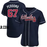 Angel Perdomo Men's Atlanta Braves Navy Authentic Alternate Jersey