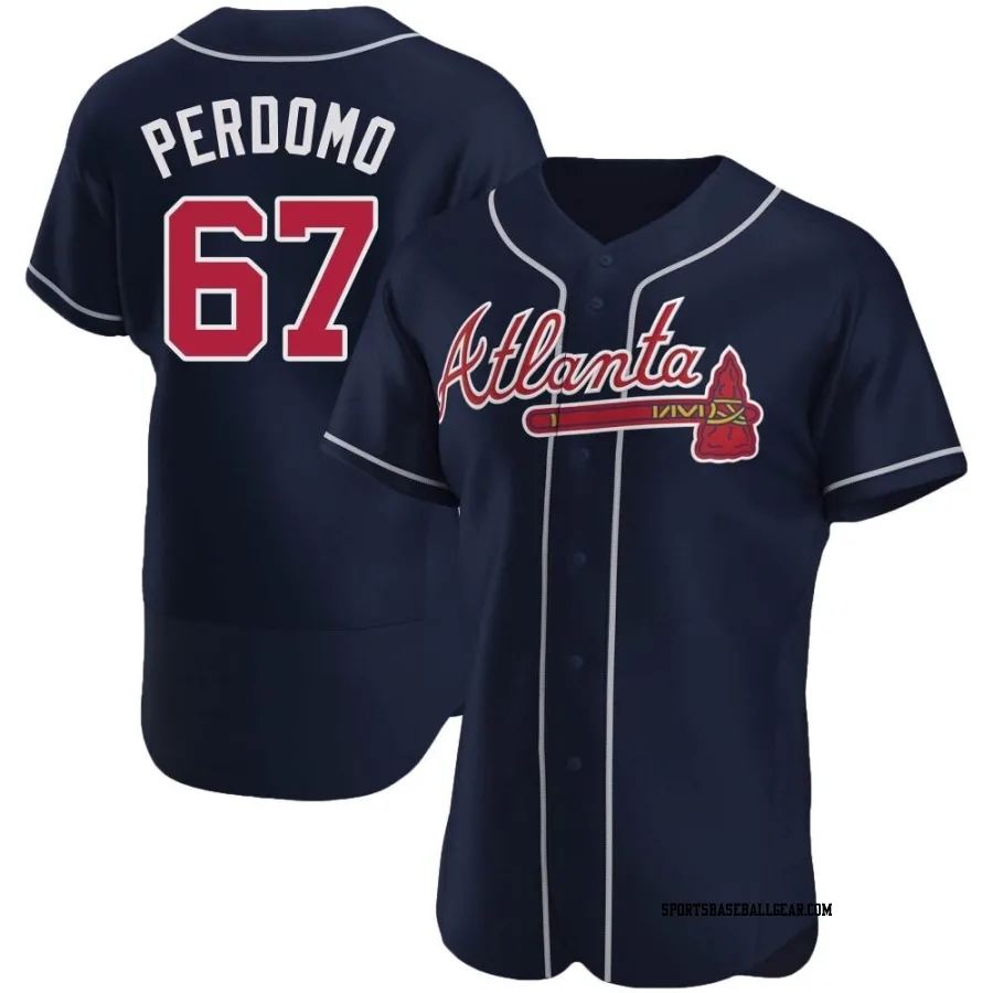 Angel Perdomo Men's Atlanta Braves Navy Authentic Alternate Jersey