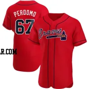 Angel Perdomo Men's Atlanta Braves Red Authentic Alternate Jersey