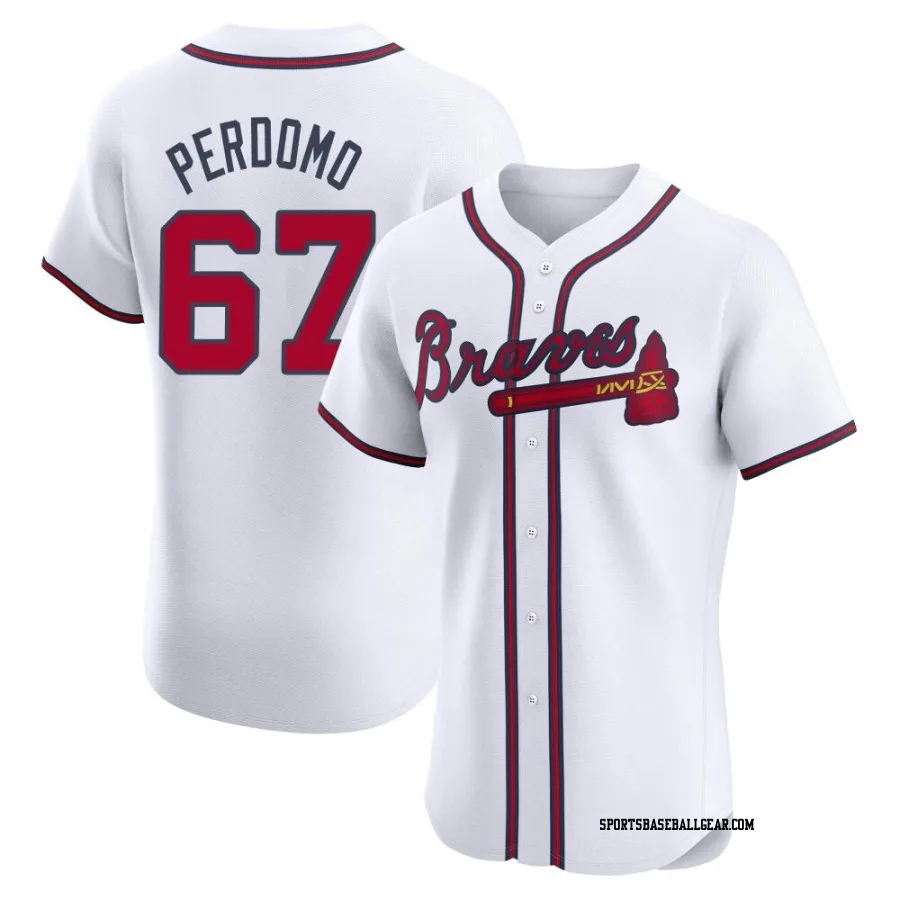 Angel Perdomo Men's Atlanta Braves White Elite Home Jersey