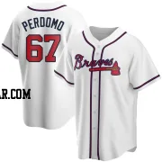 Angel Perdomo Men's Atlanta Braves White Replica Home Jersey