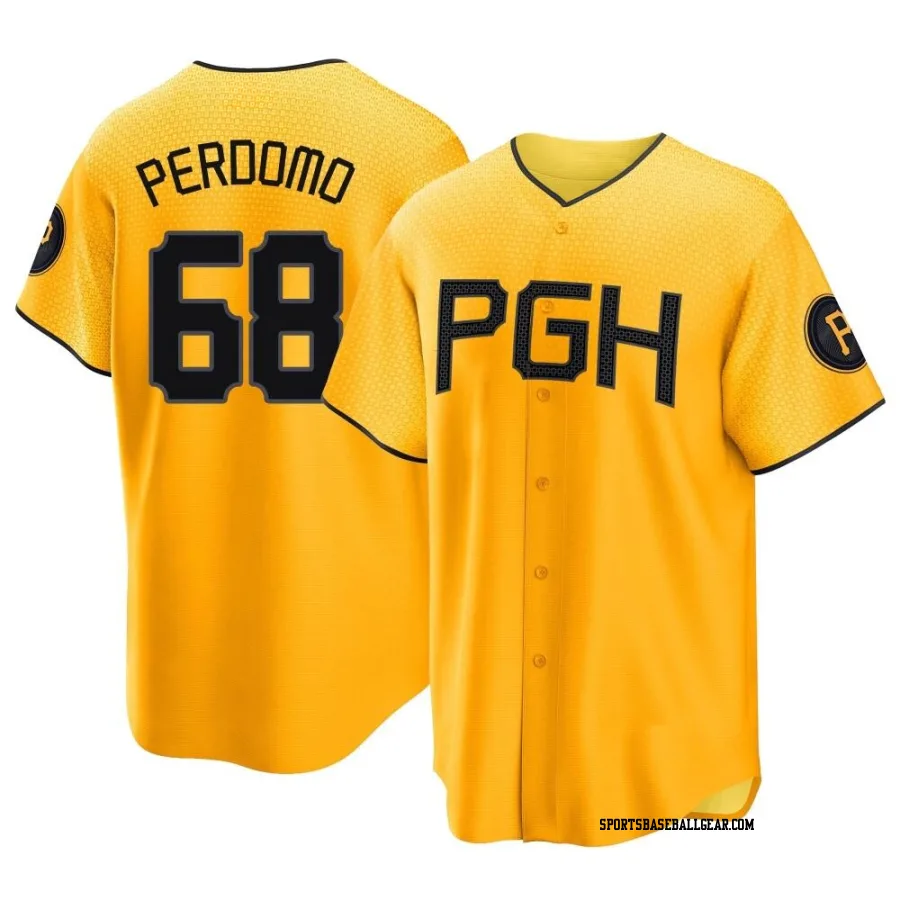 Angel Perdomo Men's Pittsburgh Pirates Gold Replica 2023 City Connect Jersey