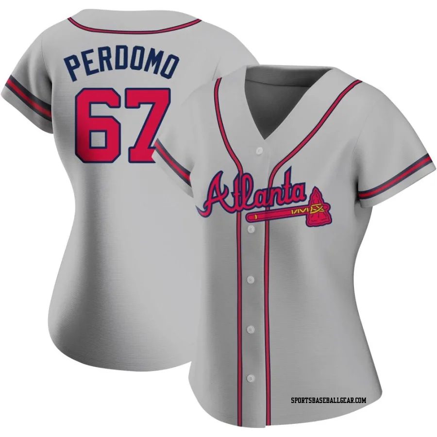 Angel Perdomo Women's Atlanta Braves Gray Authentic Road Jersey