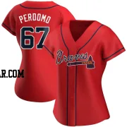 Angel Perdomo Women's Atlanta Braves Red Authentic Alternate Jersey