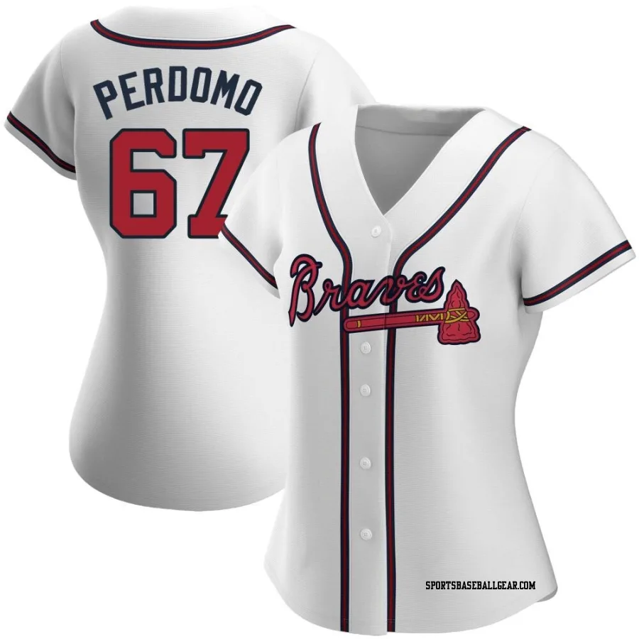 Angel Perdomo Women's Atlanta Braves White Authentic Home Jersey