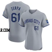 Angel Zerpa Men's Kansas City Royals Gray Elite Road Jersey