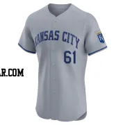 Angel Zerpa Men's Kansas City Royals Gray Elite Road Jersey